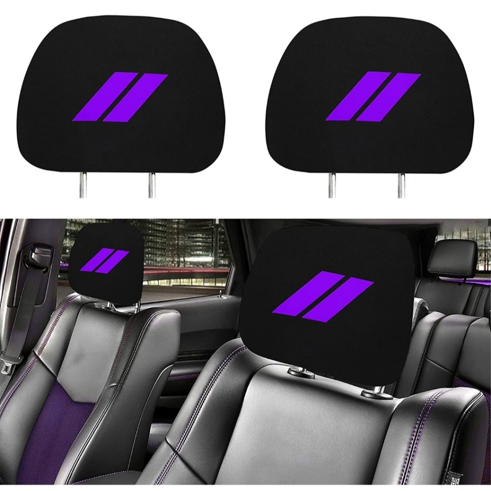 2 universal Dodge headrest covers